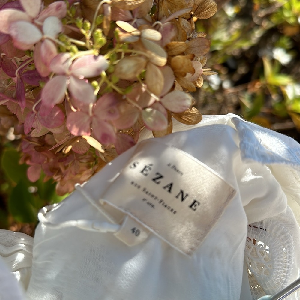 STUNNING Sezane dress 8 white lace wedding bridal shower rehearsal influencer - Picture 13 of 15